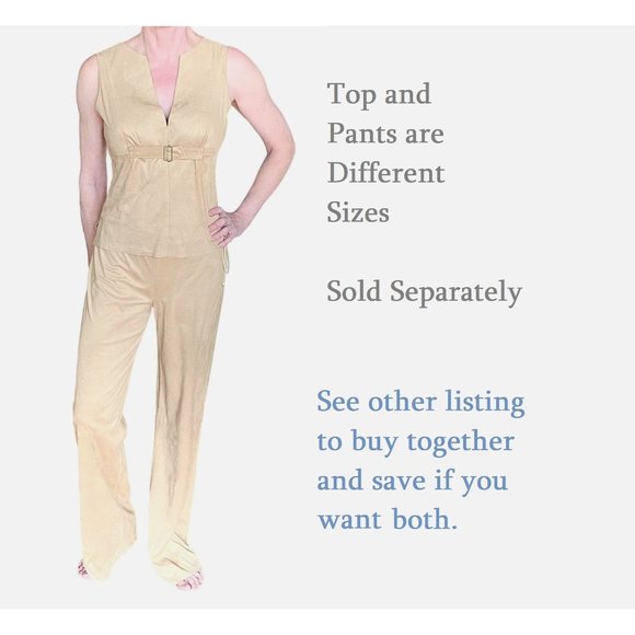 Max Studio Golden Yellow Womens Sleeveless Top Sz M Microfiber Faux Suede - Picture 11 of 12